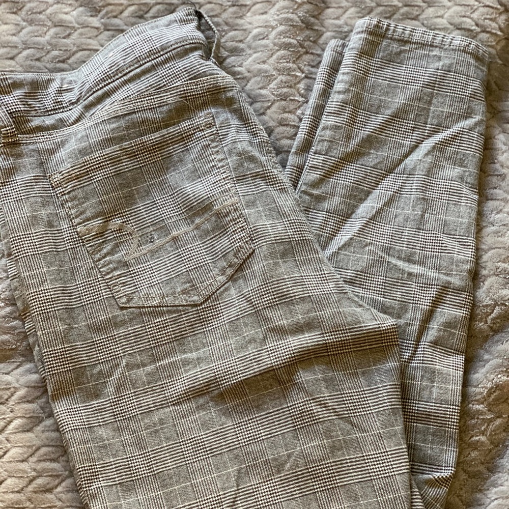 American Eagle Plaid Skinny Jeans